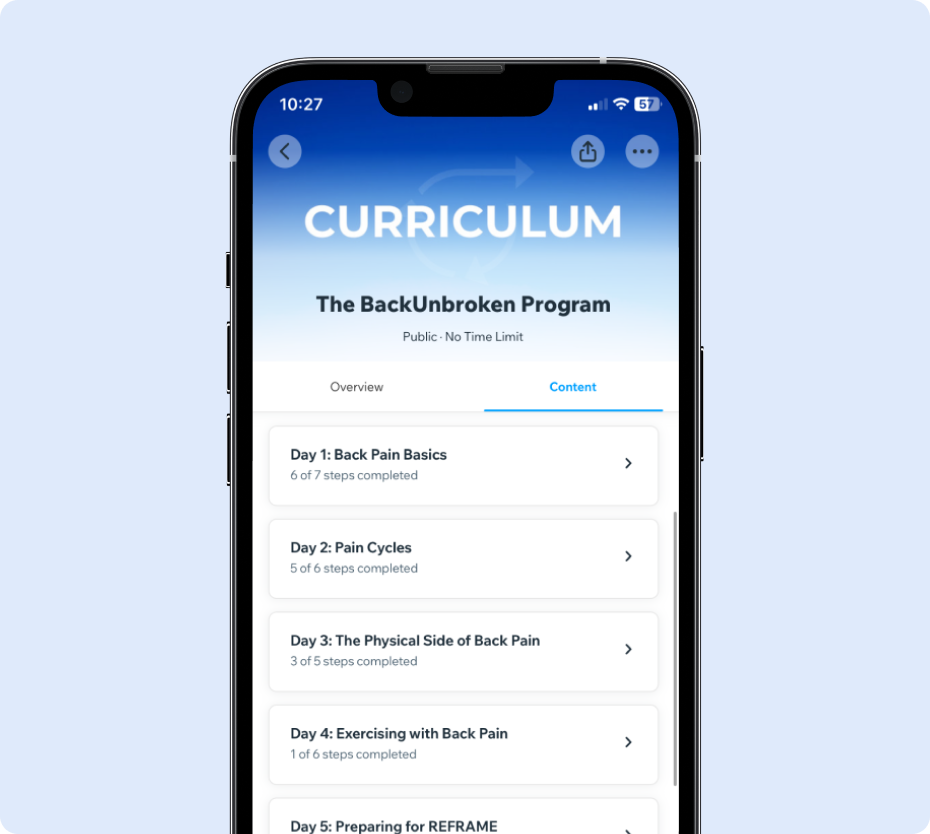 Daily curriculum screen