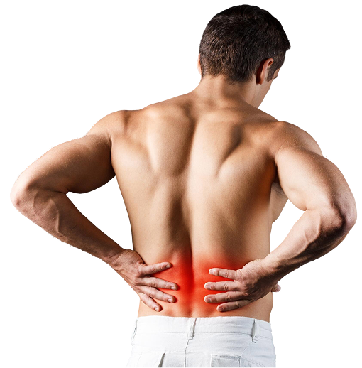 Man gripping his lower back in pain
