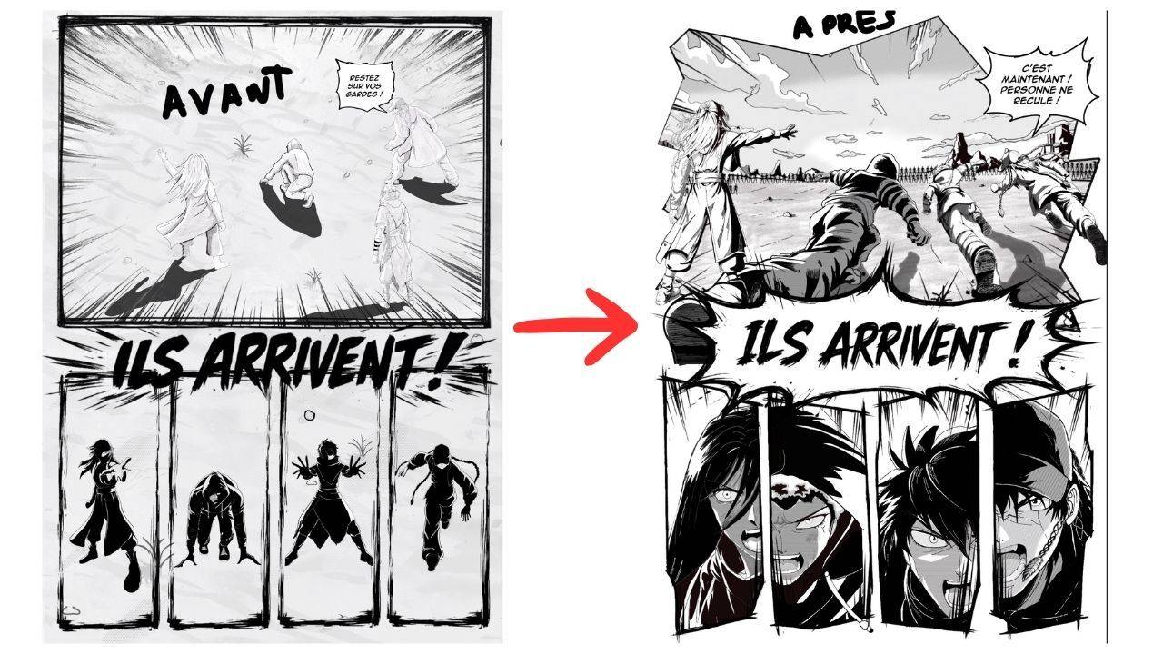 Avant / après : progression d'un élève du Manga Dōjō