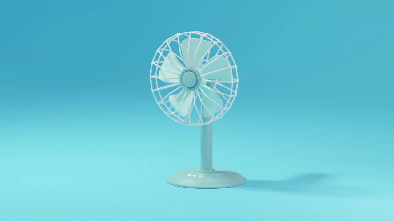 blue fan