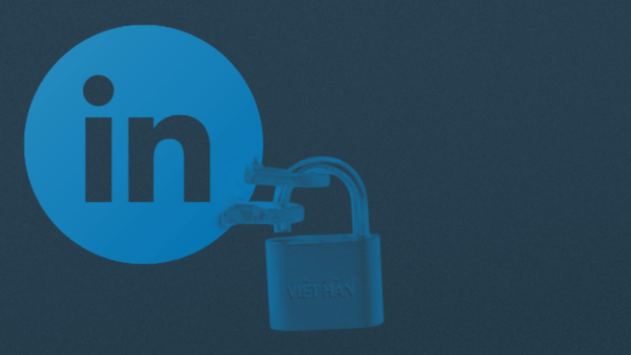 LinkedIn logo with an unlocked lock (potential is unlocked)