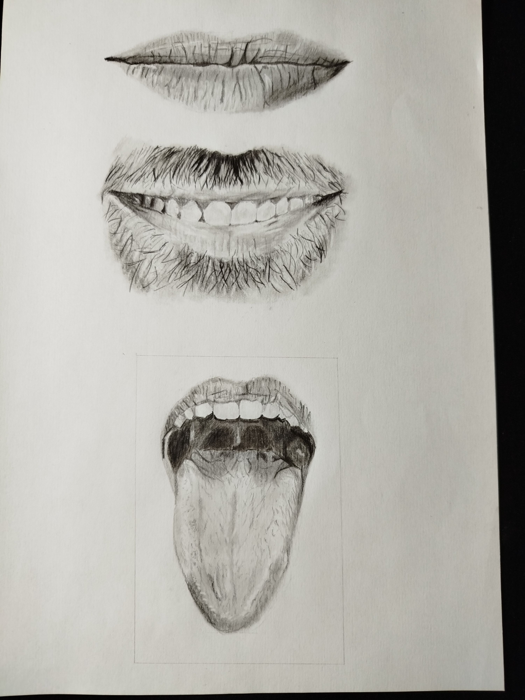 dessin bouche travail texture