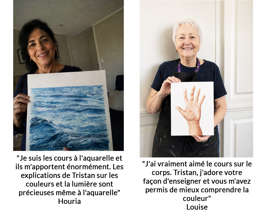 Houria partage sa peinture finale réalisée grâce aux leçons de Tristan Saint-Michel.
