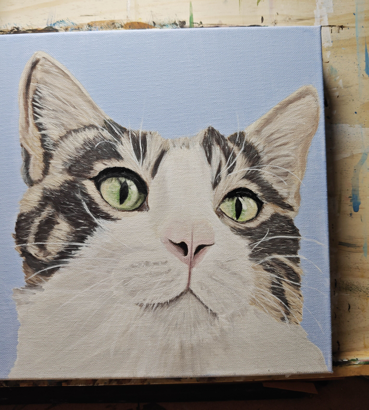 peinture chat travail texture