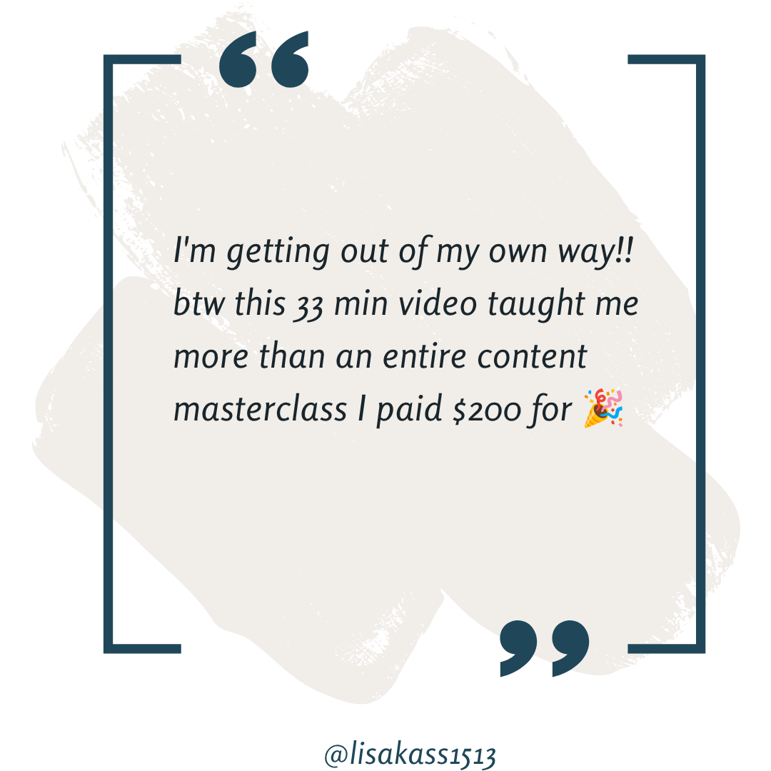 Student testimonial