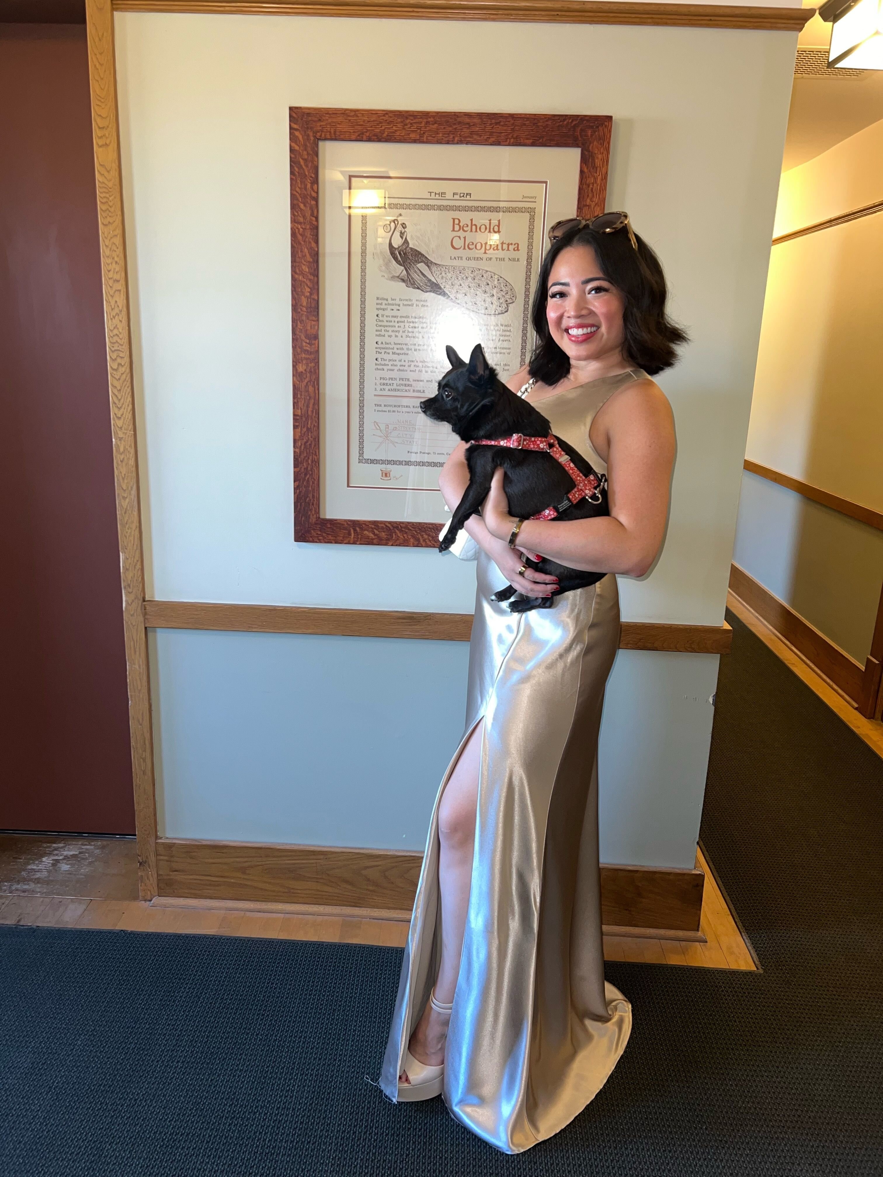 Megan Vasquez in a sequin gown