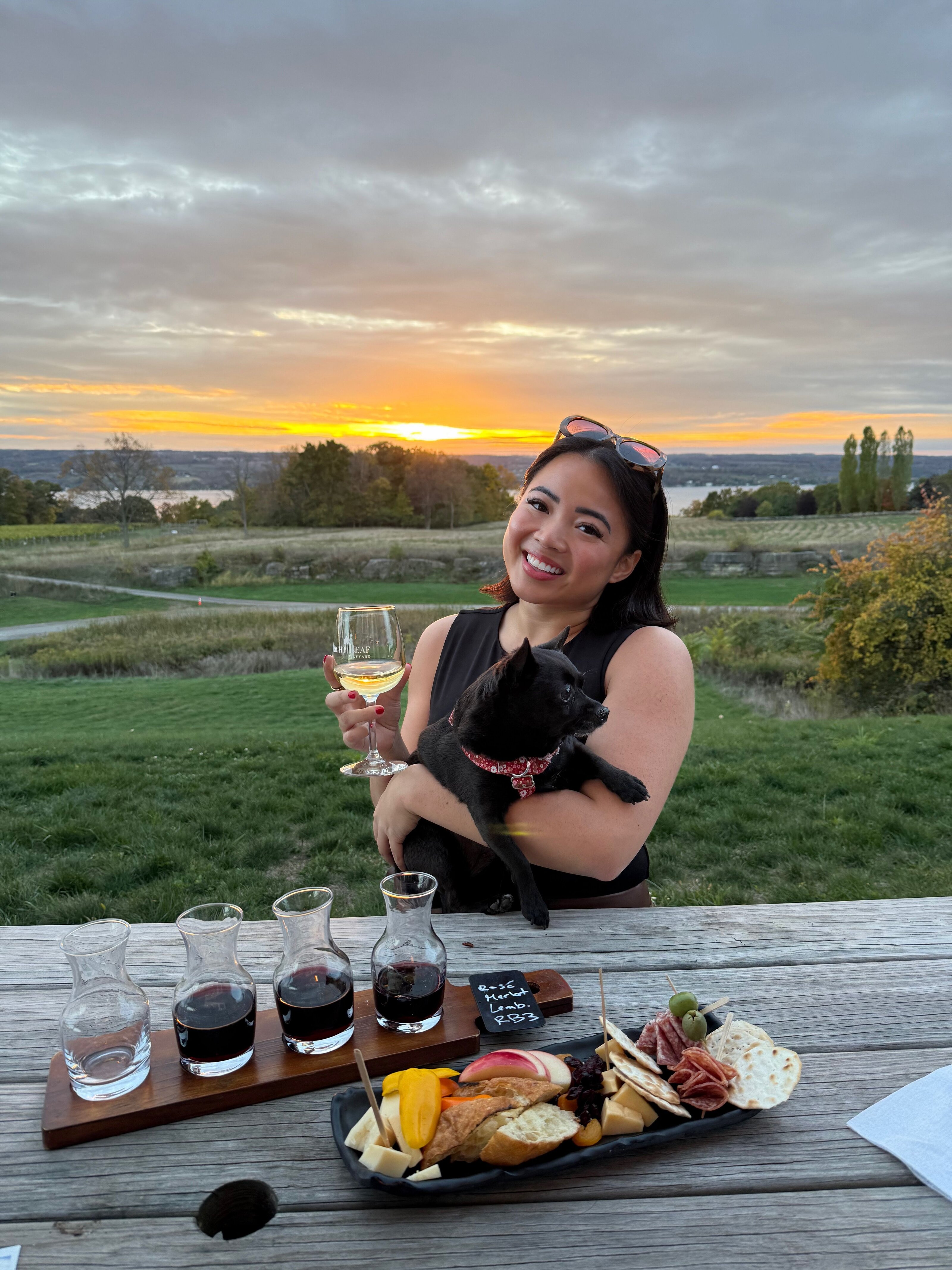 Megan with Porsche at sunset