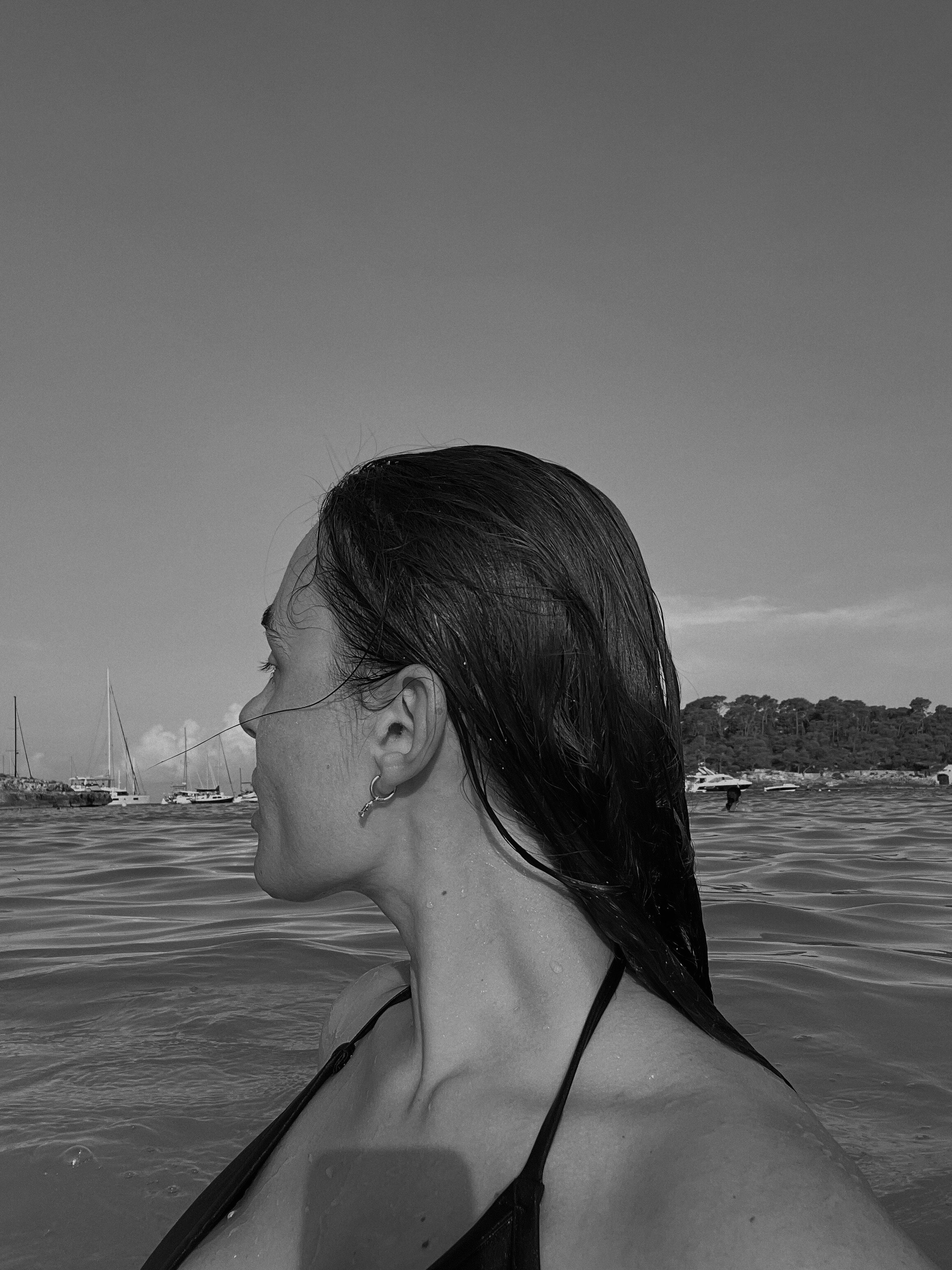 A woman looking out at the water