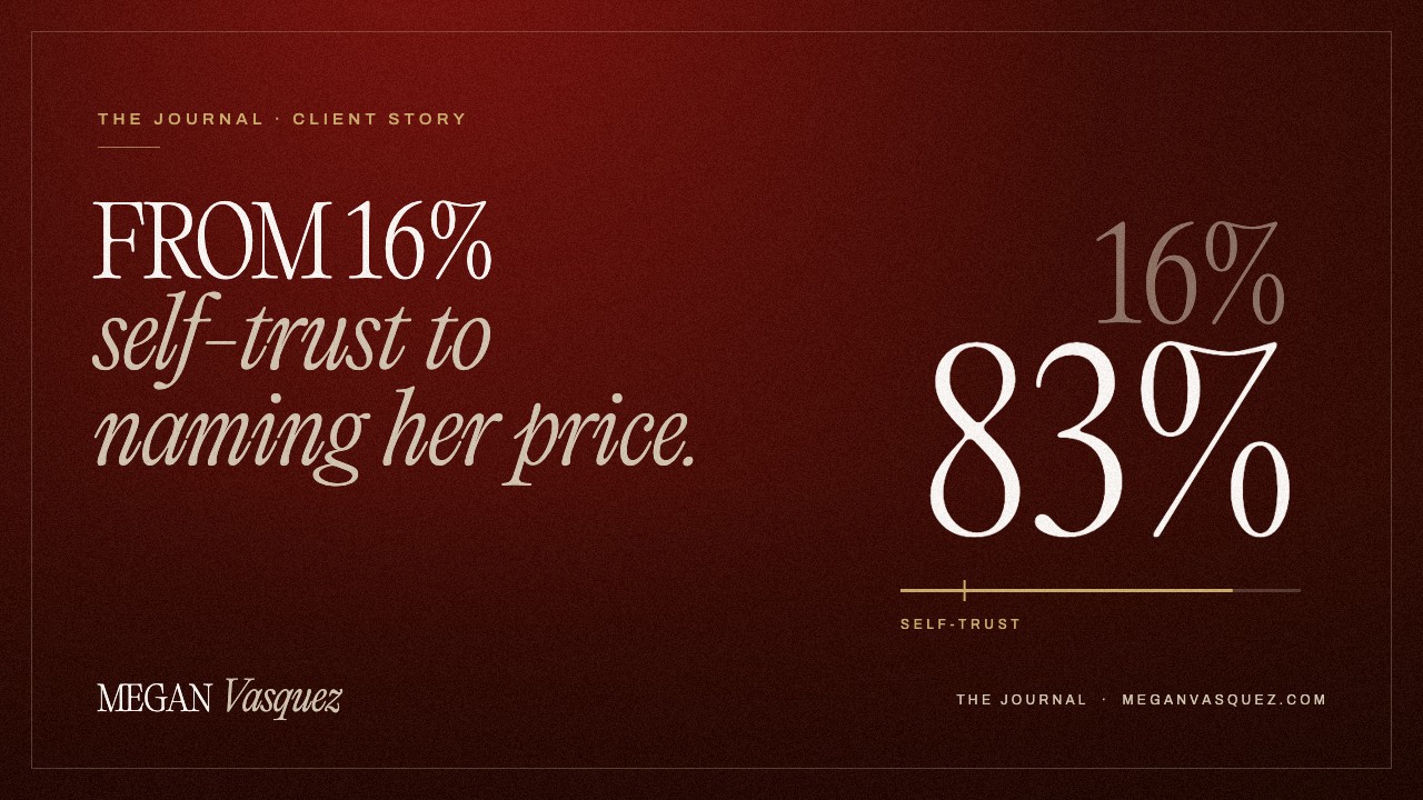 From 16% to 83% self-trust: a client story, by Megan Vasquez
