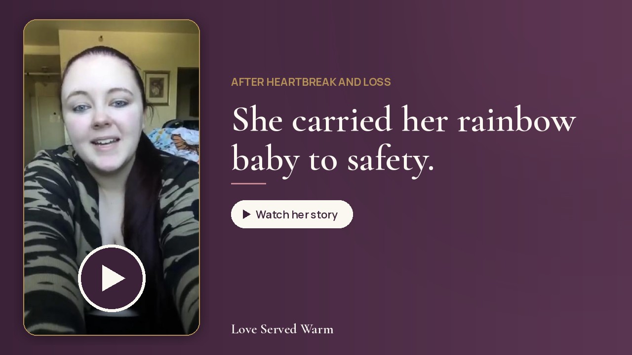 After loss, she carried her rainbow baby to safety