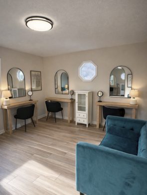 Getting-ready suite with vanity stations at Solara Ridge