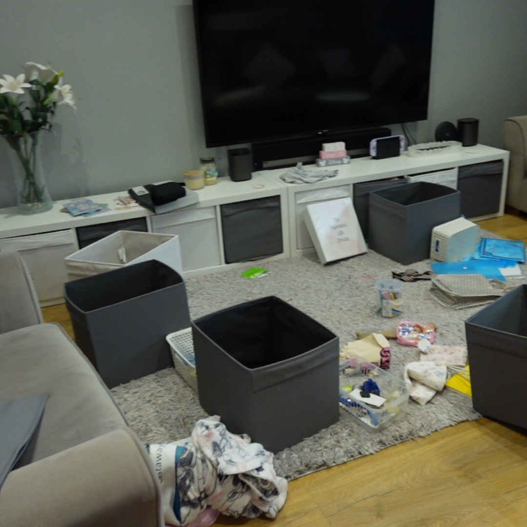 A real messy living room