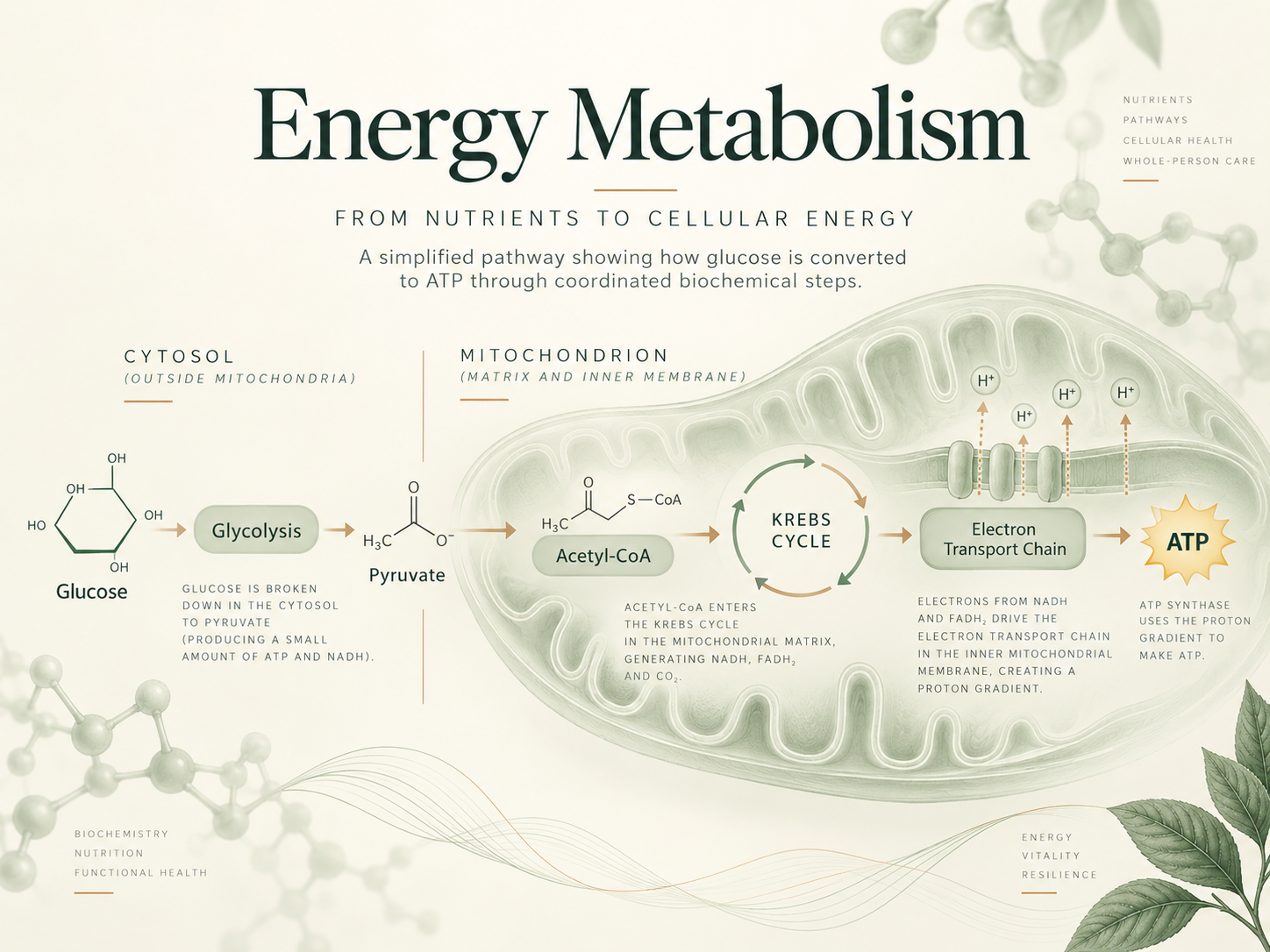 Energy metabolism pathway overview
