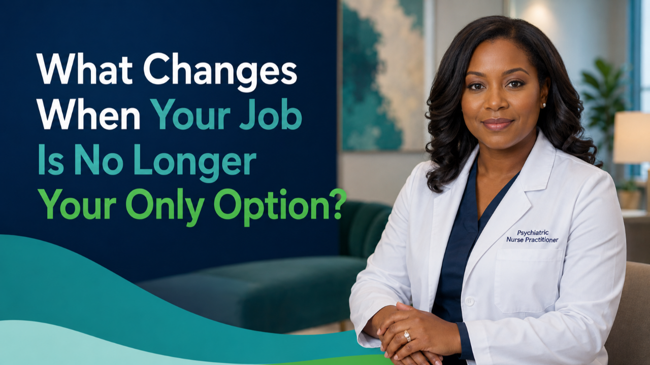 Psychiatric nurse practitioner considering additional income and greater career freedom.