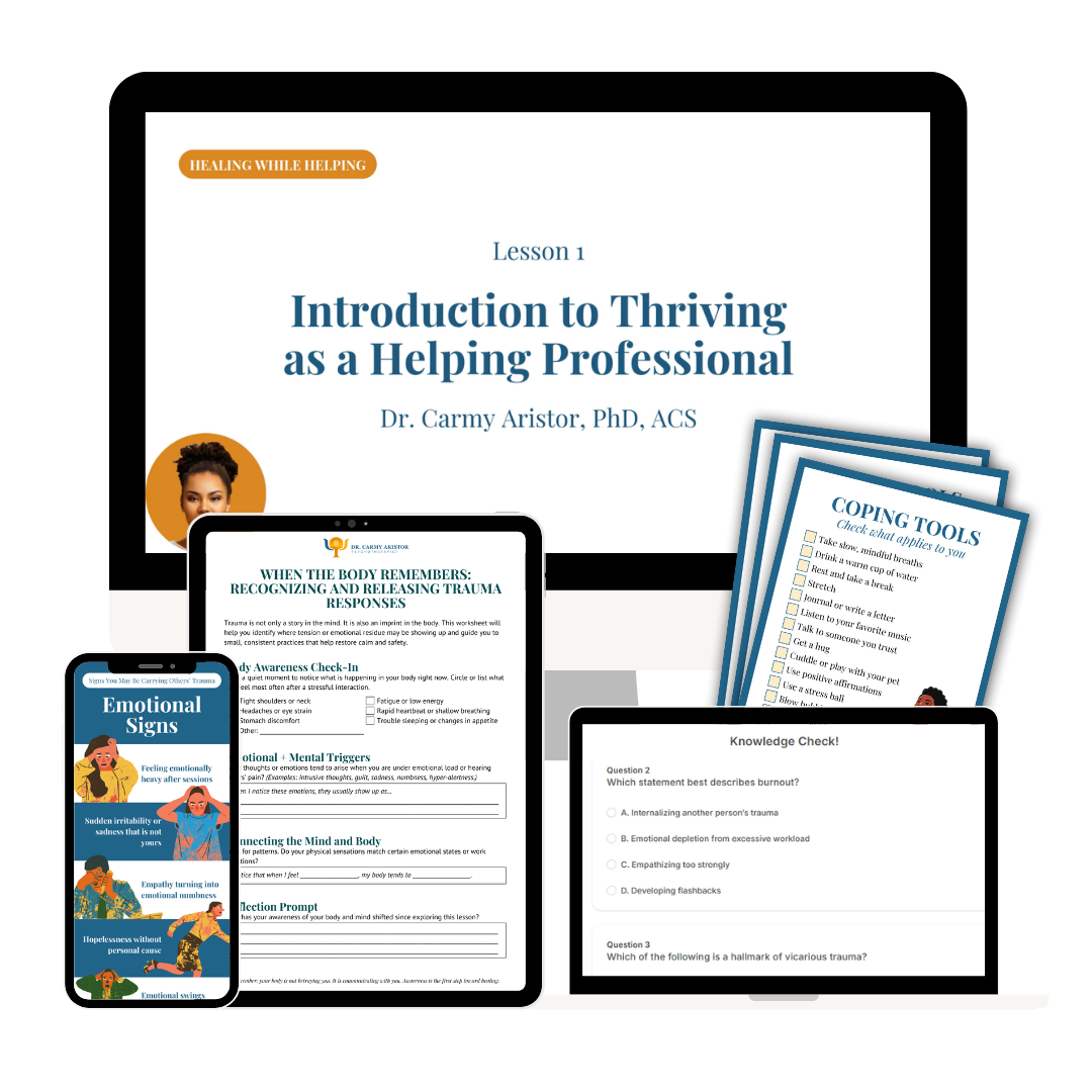 Healing While Helping Program Mockups