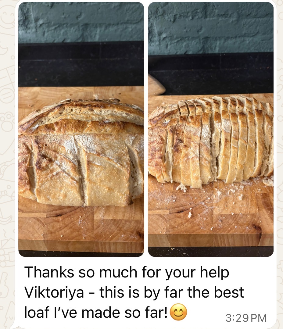 Bread baked one morning by a student and her son