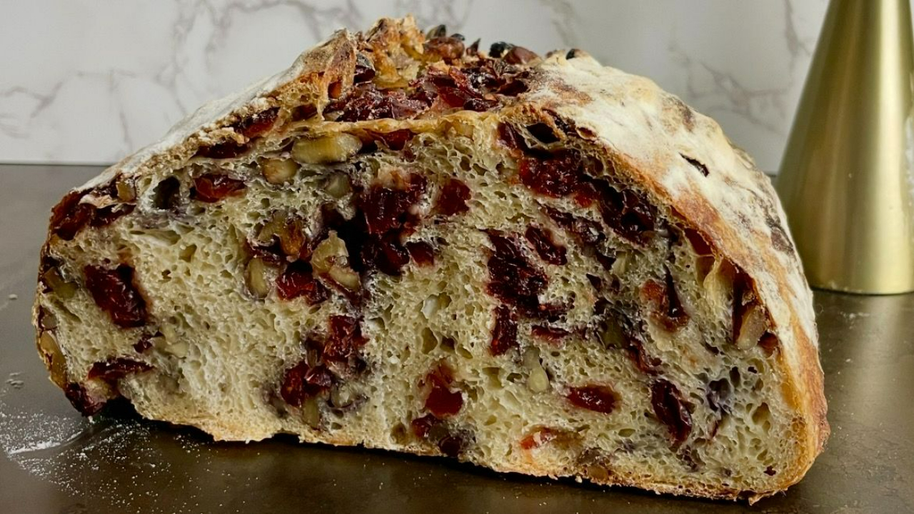 Cranberry walnut sourdough loaf