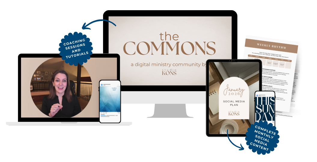 The Commons shown on a desktop, tablet, and phone
