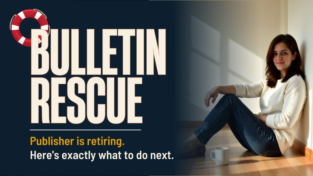 A finished church bulletin next to the Bulletin Rescue workbook