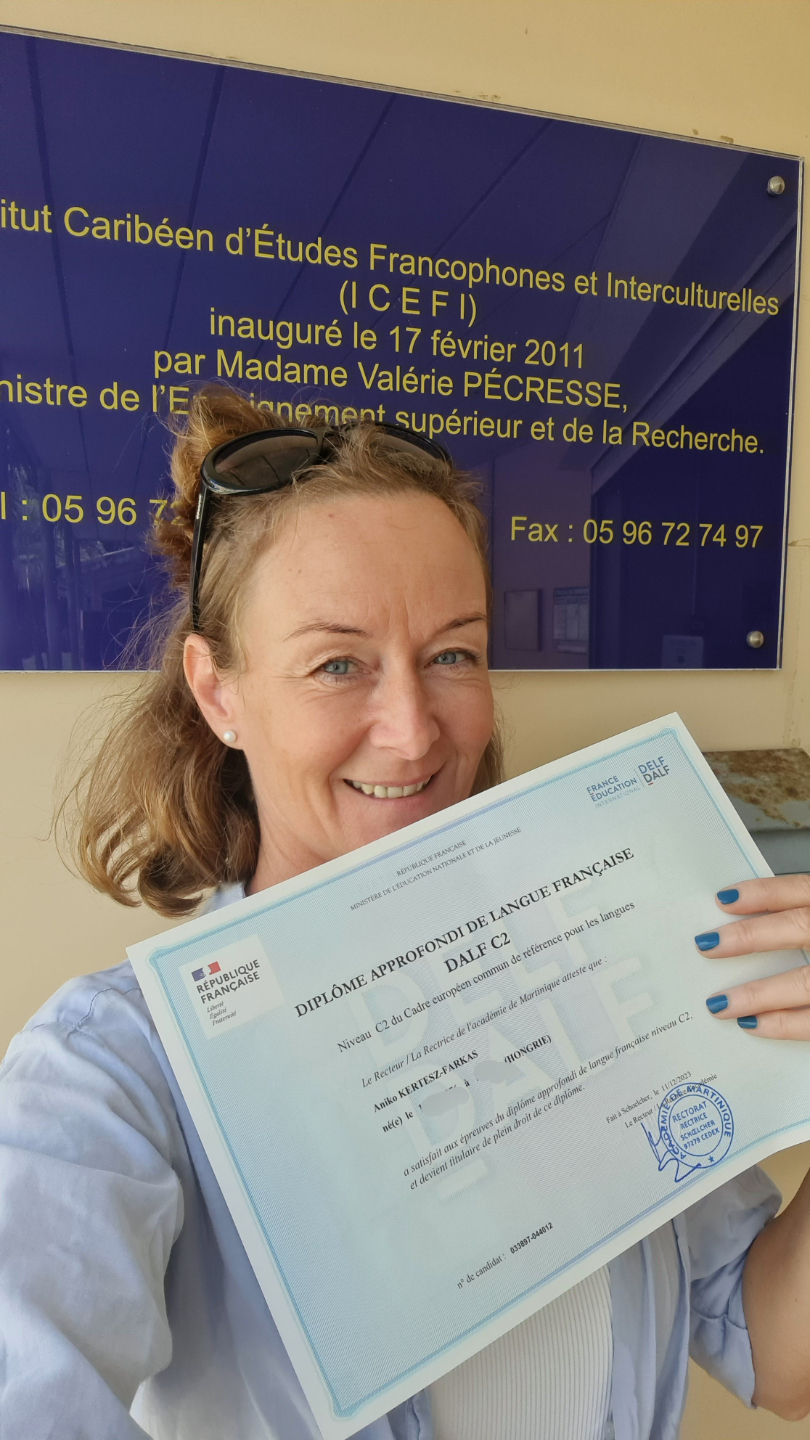 Franciatanár DALF C2 93%-os nemzetközi francia nyelvvizsgával
