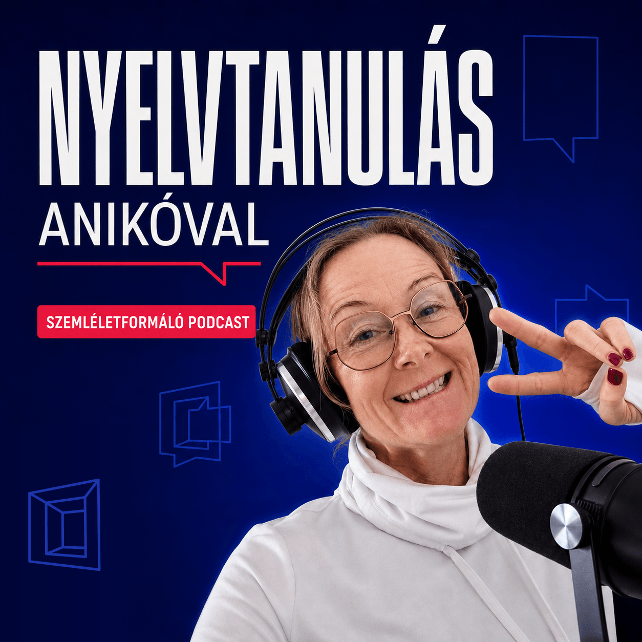 Nyelvtanulás Anikóval négyzetes podcastborító
