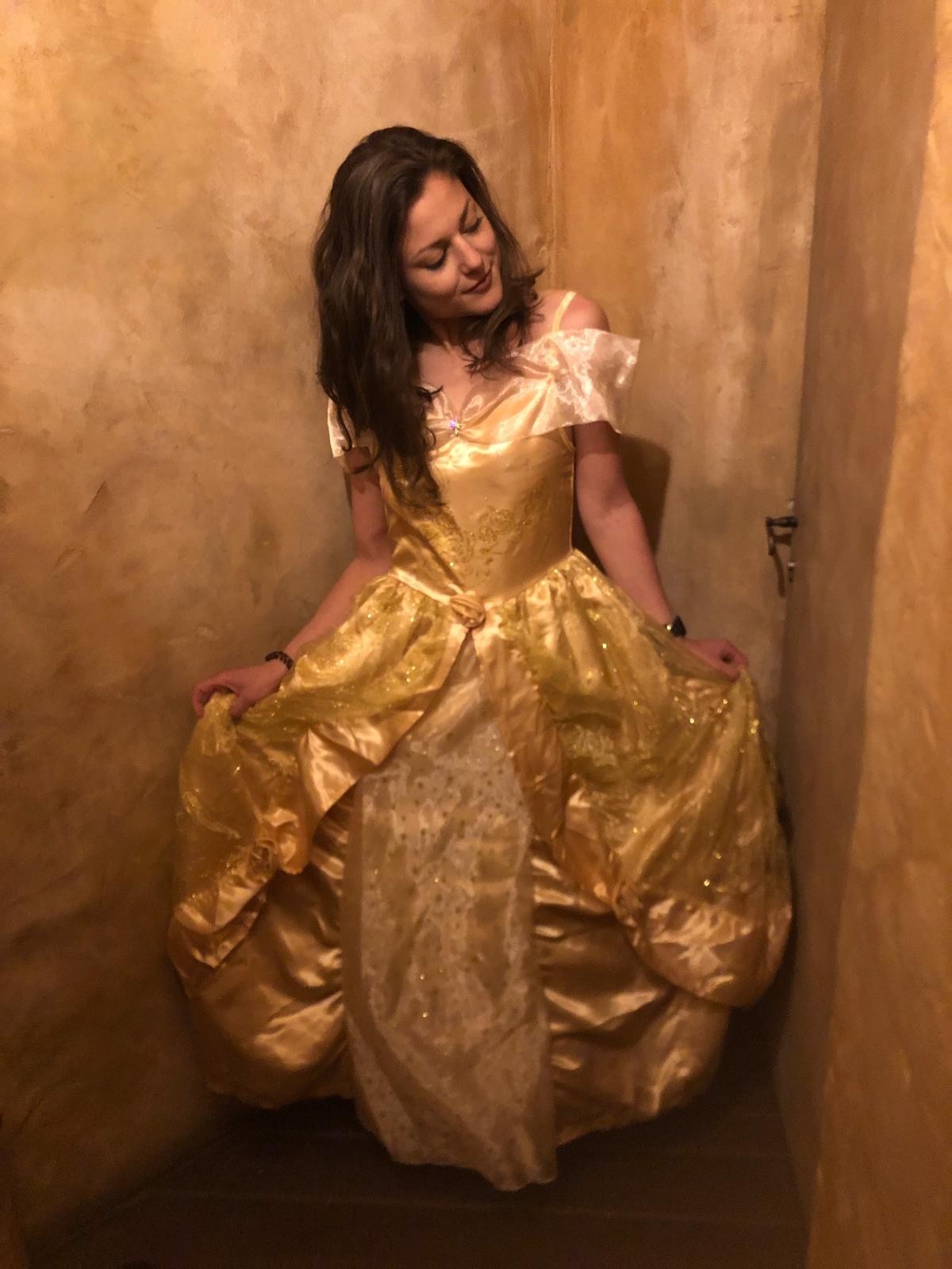 Linda Mohamed in the yellow Belle dress