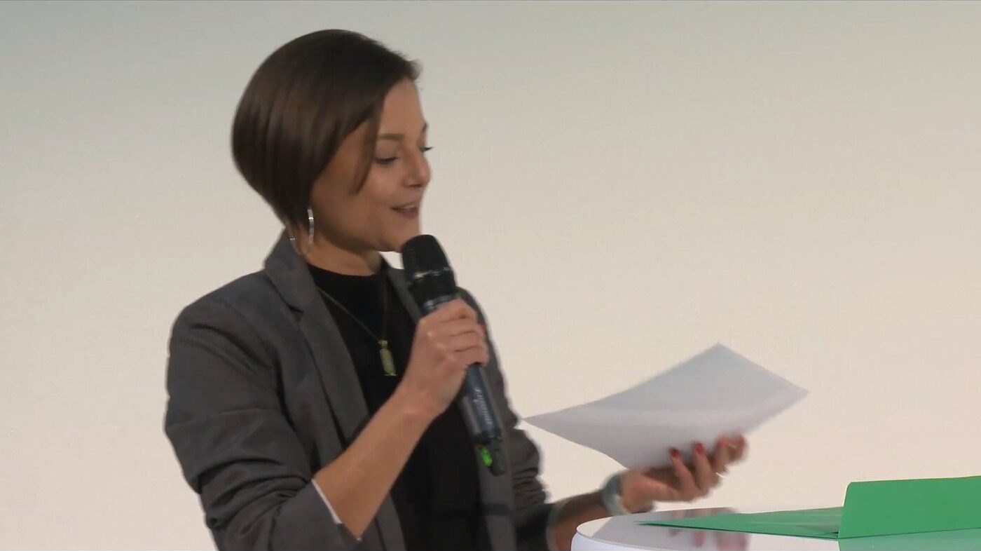 Linda Mohamed speaking at netidee