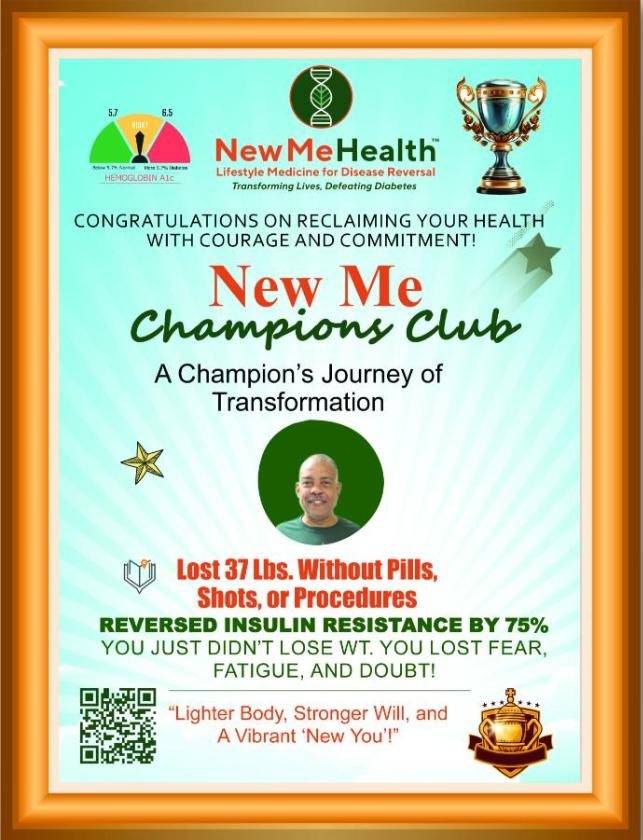 New Me Champions Club plaque