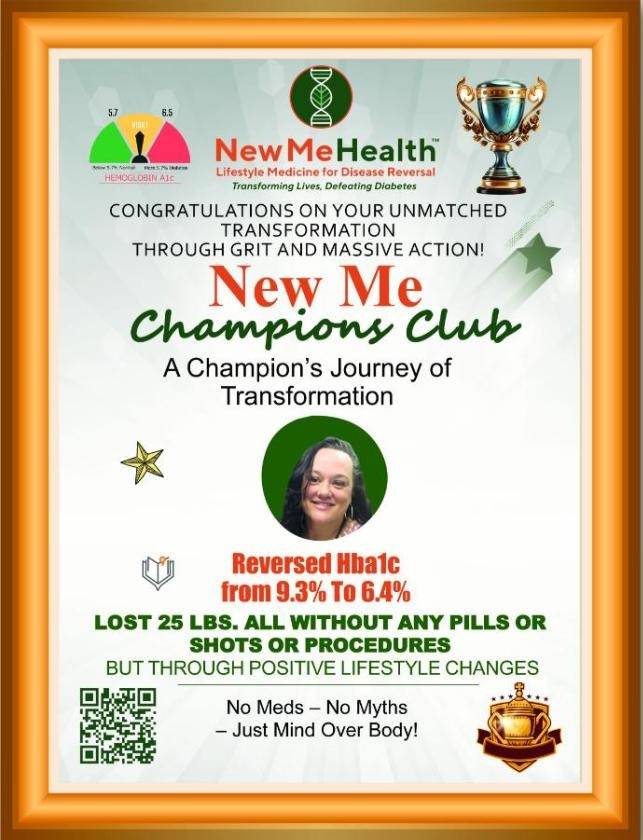 New Me Champions Club plaque