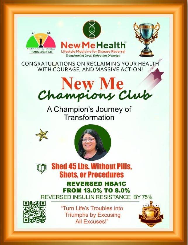 New Me Champions Club plaque