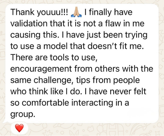 Member testimonial