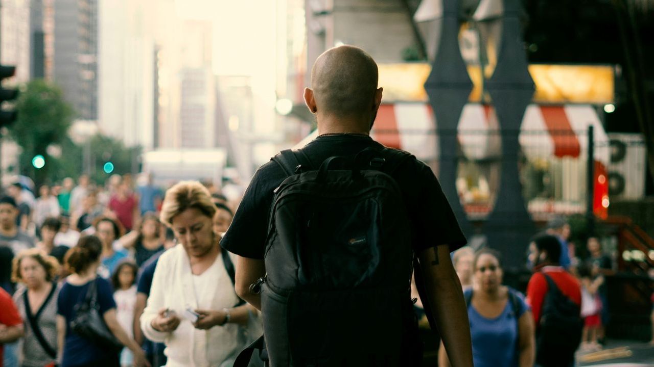 Guy on Crowded Street