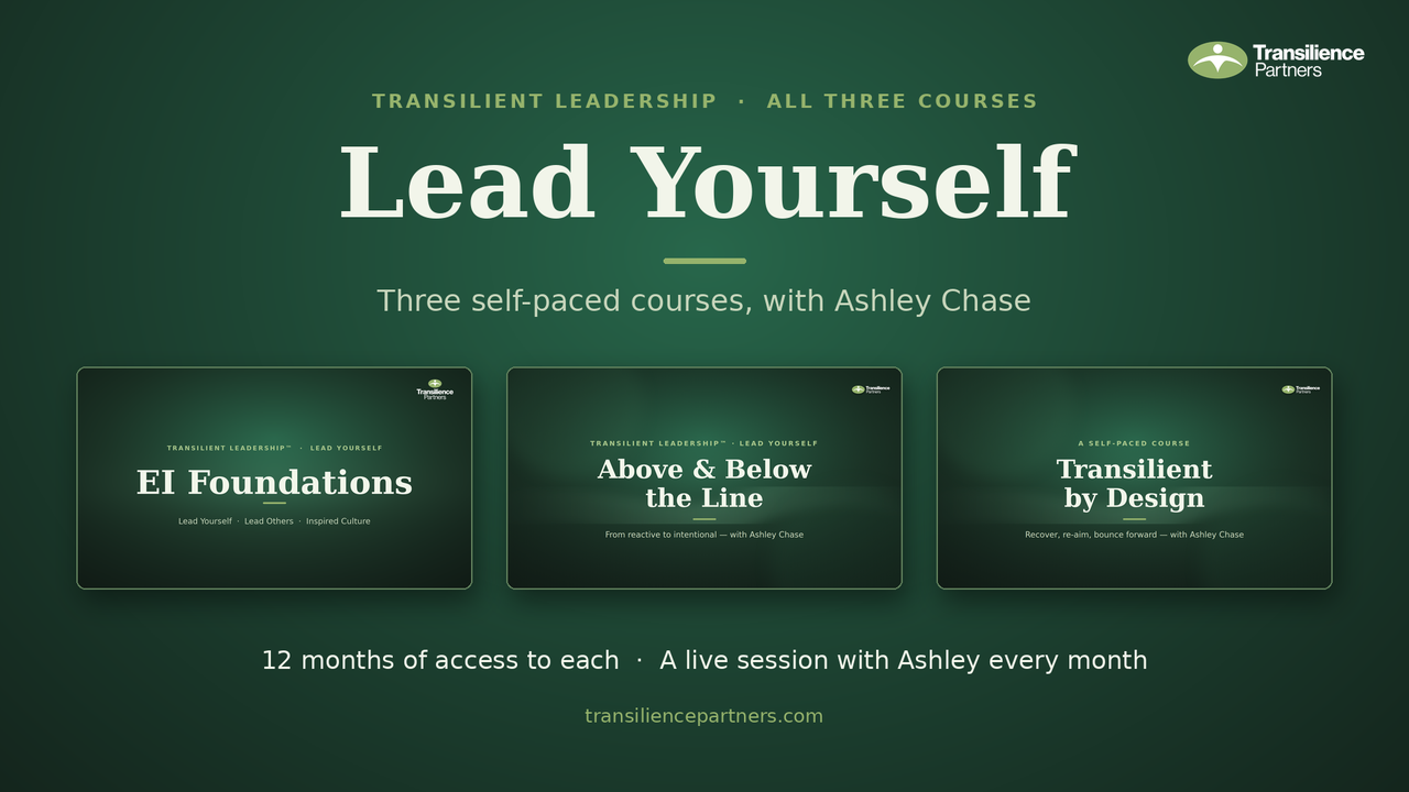 Lead Yourself: EI Foundations, Above & Below the Line and Transilient by Design