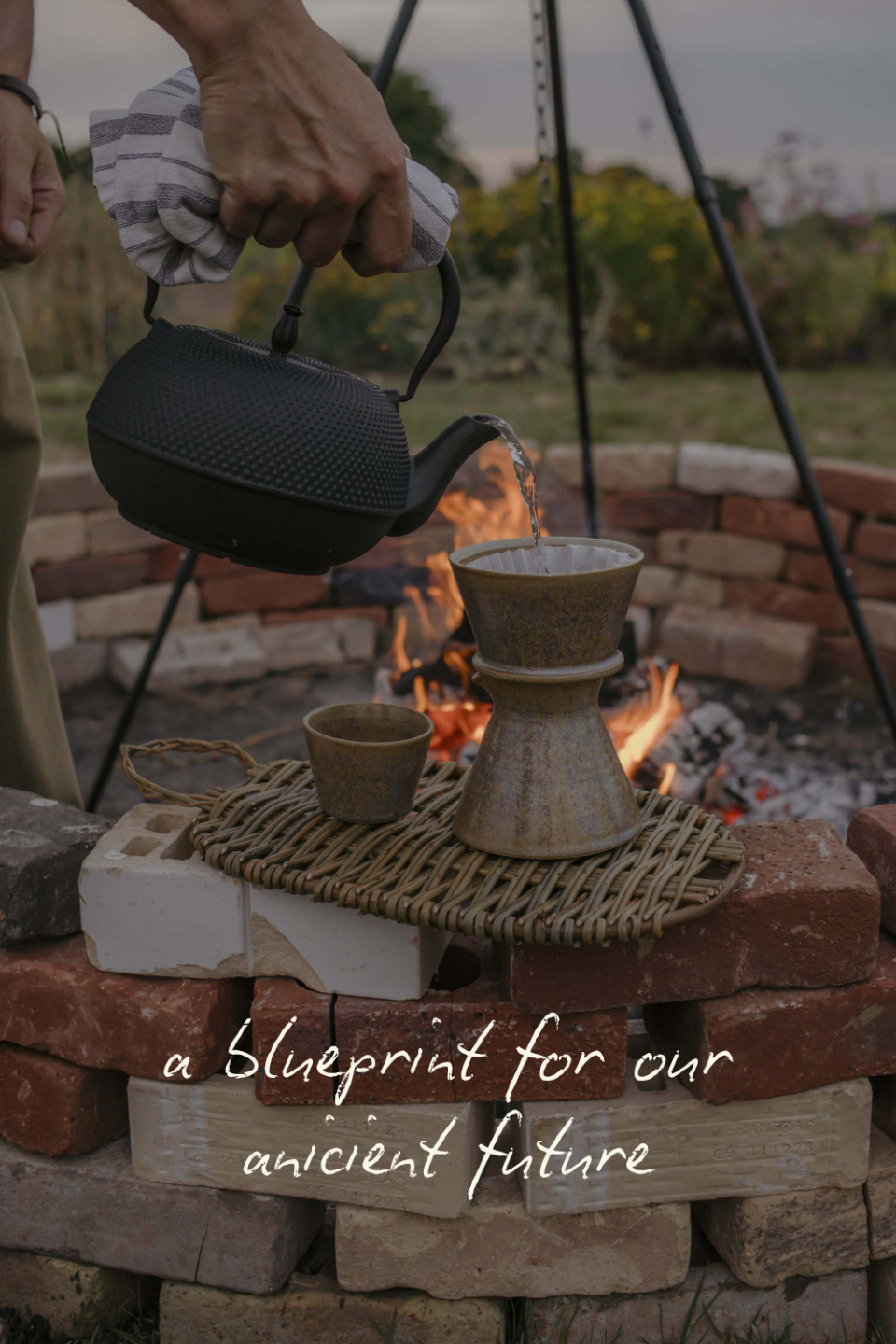 A seasonal gathering at the farm — bonfire, breadmaking, or harvest celebration