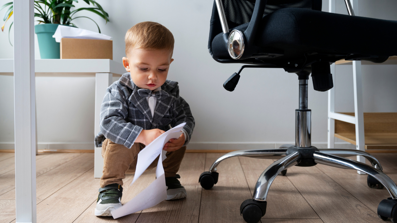Baby dressed up as business person to demonstrate what logic based leadership training fails 