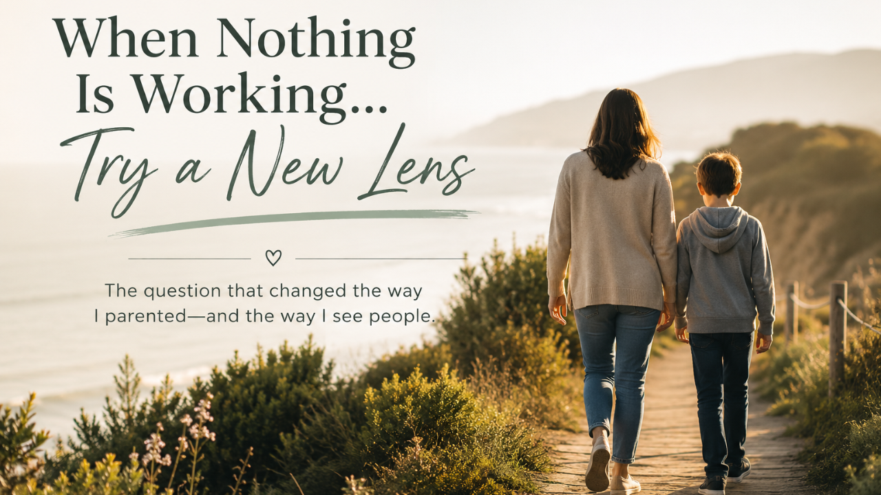 Parent and children walking together, illustrating how understanding what's beneath behavior can help families move forward.