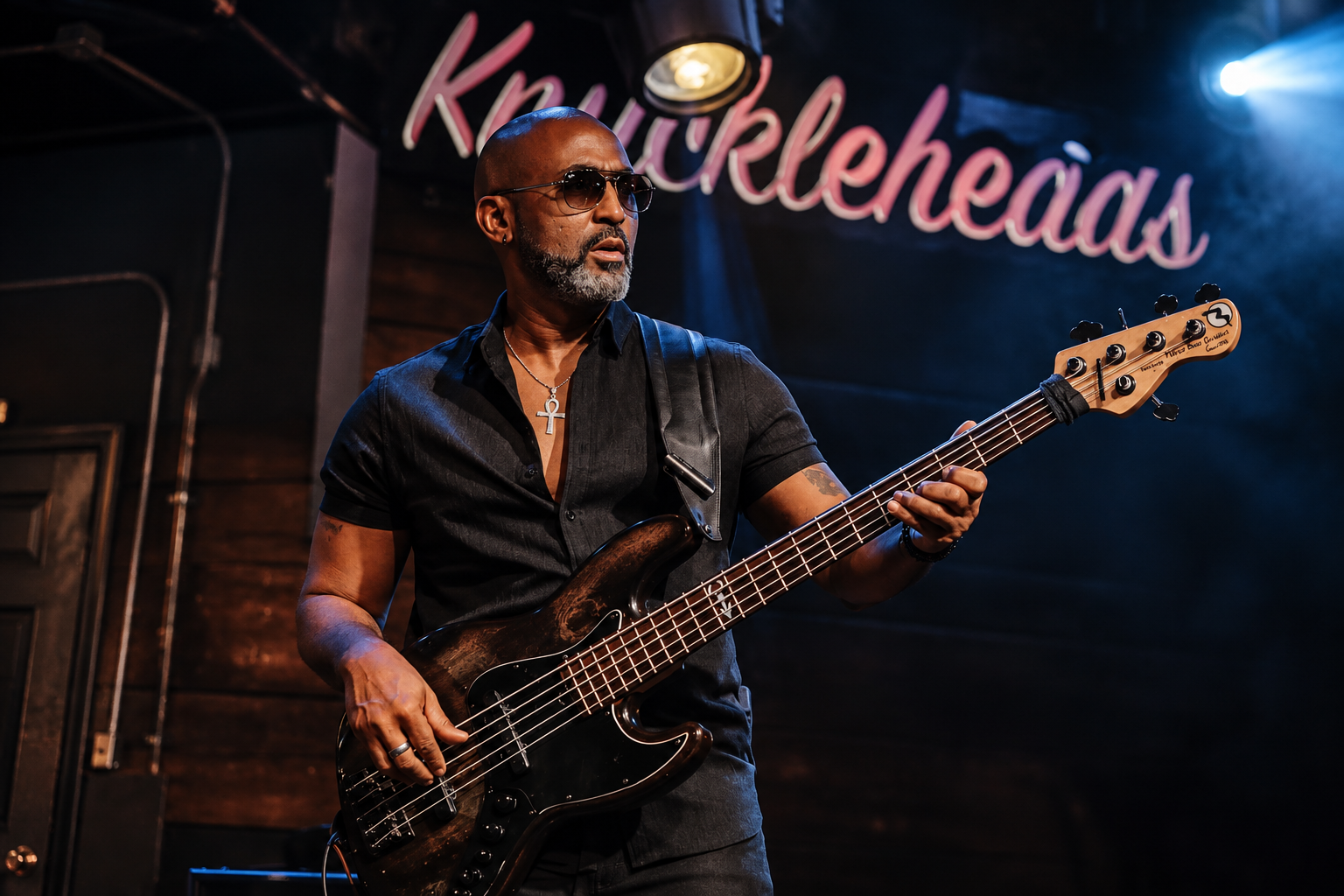 Ted Gould III with his bass