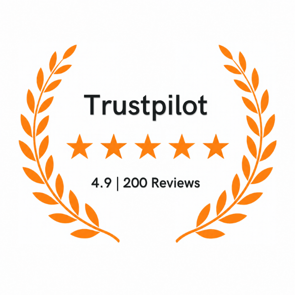 Rated 4.9 on Trustpilot from 200 reviews