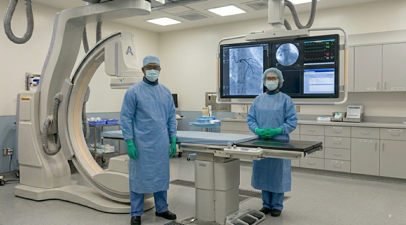 IR techs in angio suite