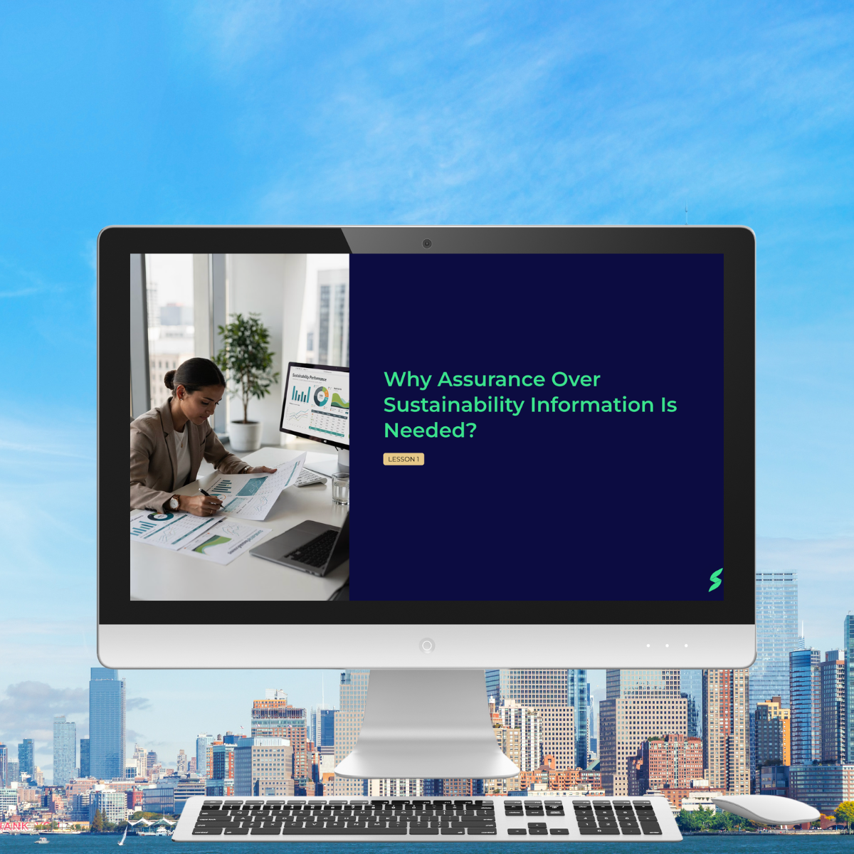 Computer screen displaying an introduction to CSRD Advanced course video