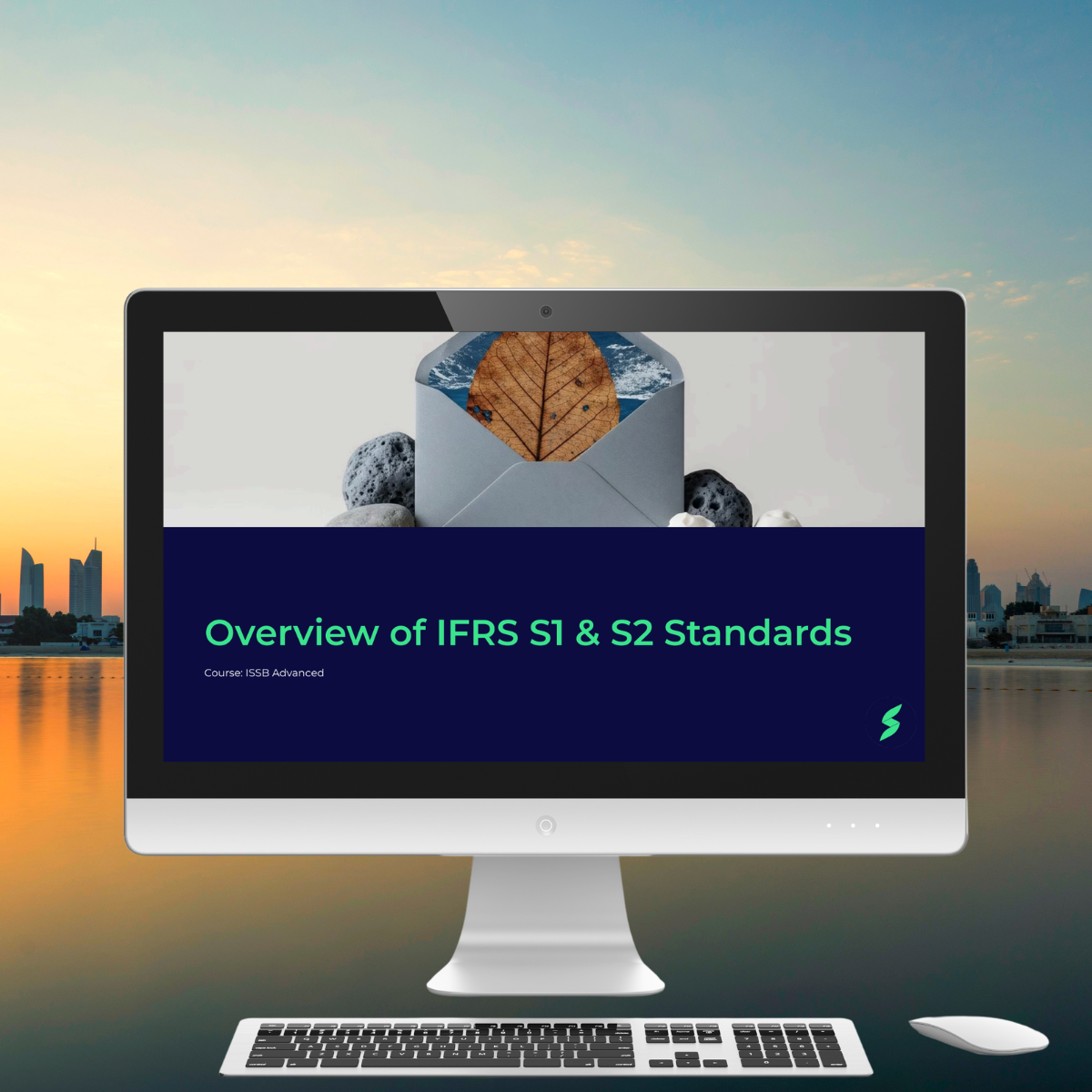 Computer screen displaying an introduction to CSRD Advanced course video