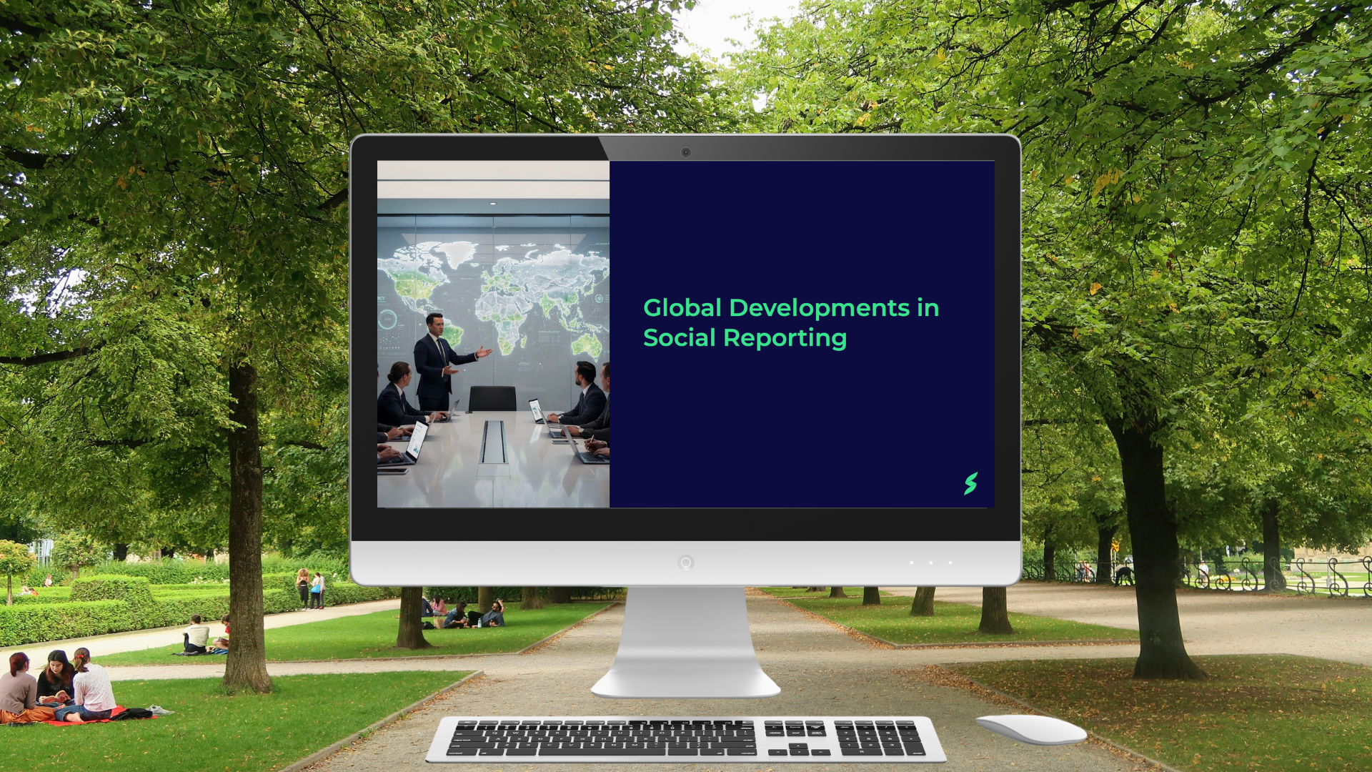 Computer screen displaying an introduction to CSRD Fundamentals course video
