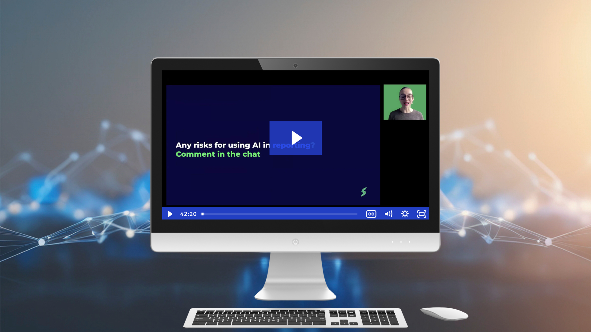 Computer screen displaying an introduction to CSRD Fundamentals course video