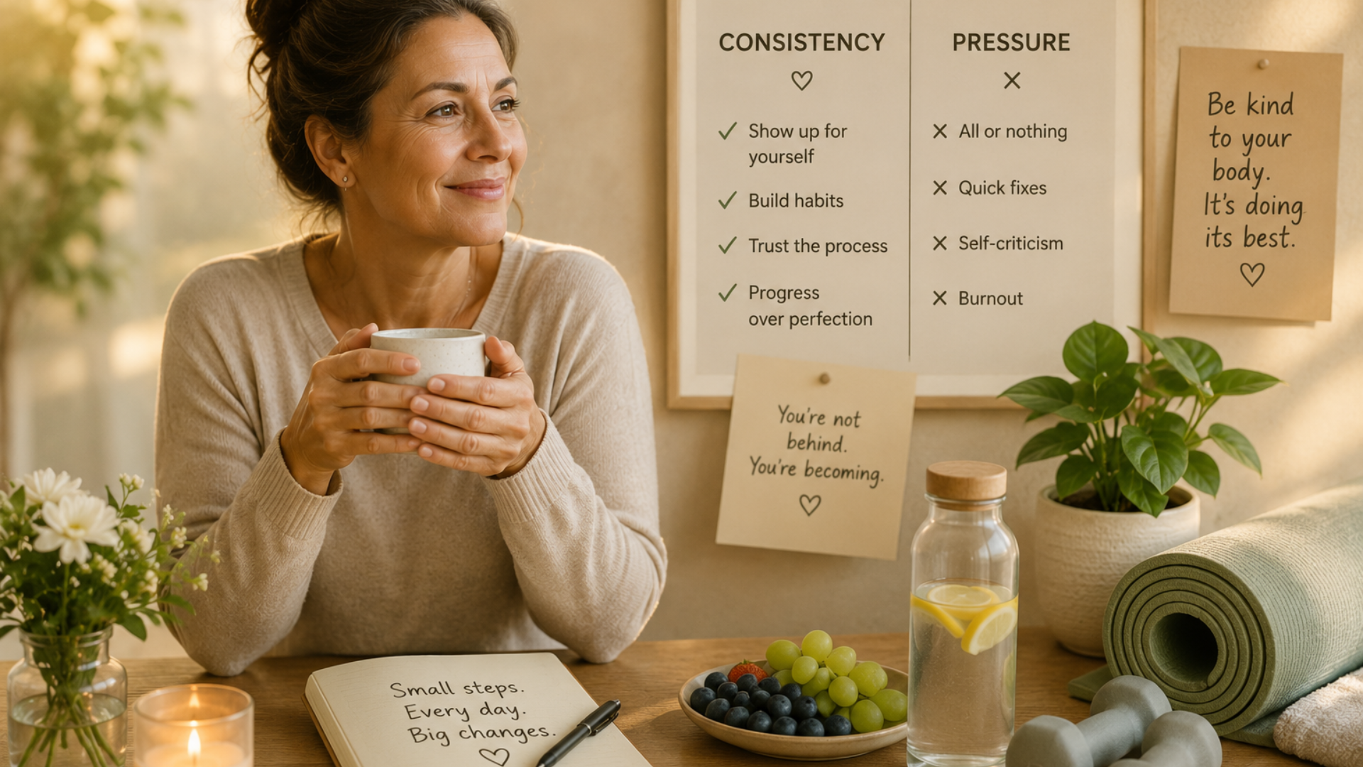 Natural hormone balance strategies for women in midlife using sleep, stress relief, and smart eating.