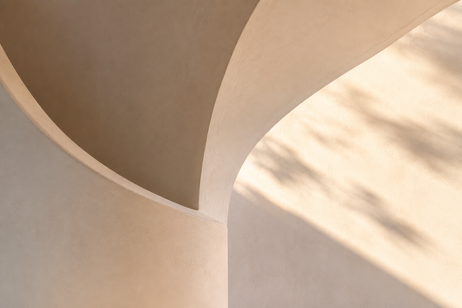 Sculptural ivory architecture in sunlight