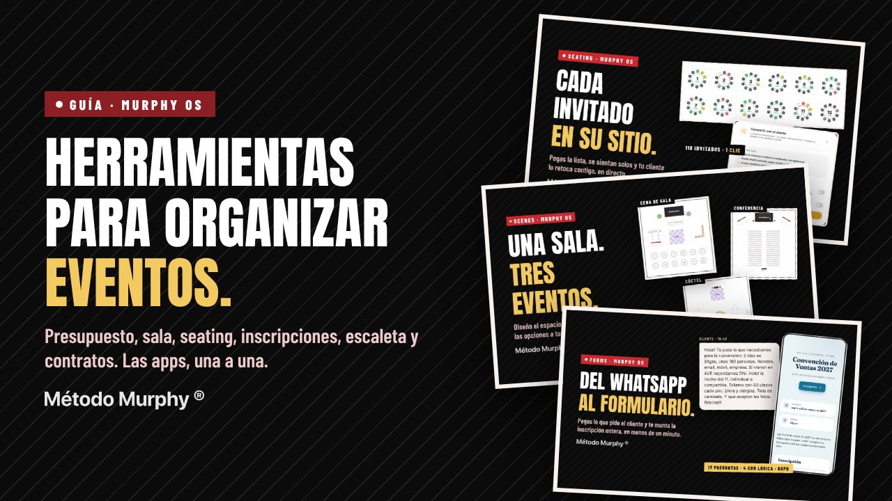 Herramientas para organizar eventos: Seating, Scenes y Forms de Murphy OS