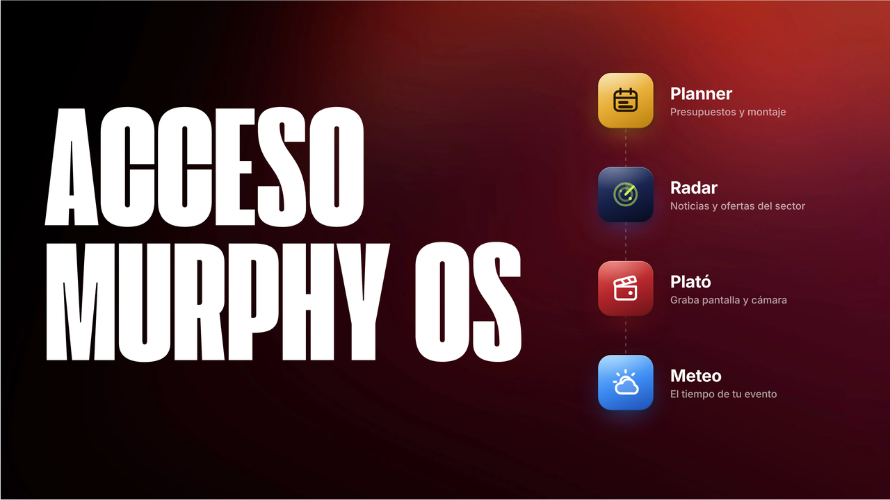 Acceso Murphy OS: Planner, Radar, Plató y Meteo