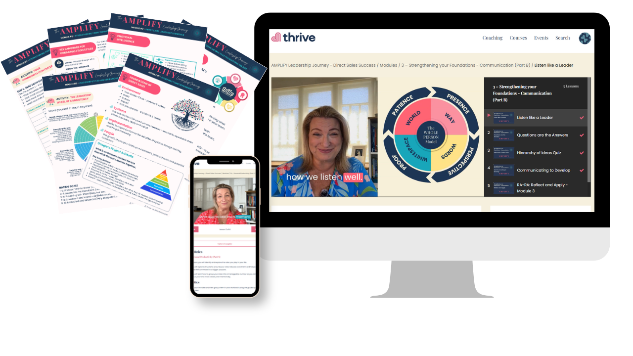 Thrive courses on laptop