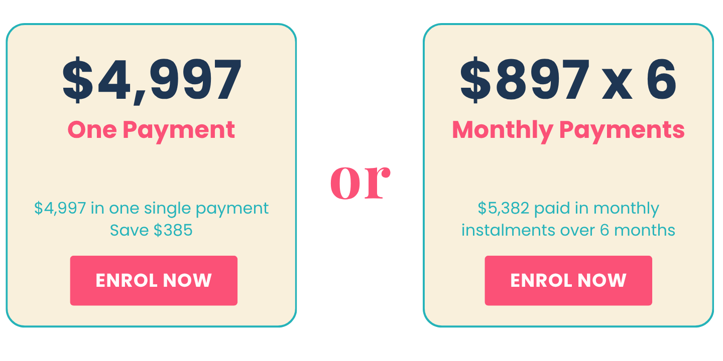 Amplify pricing image - $4,997 or 6monthly payments of $897
