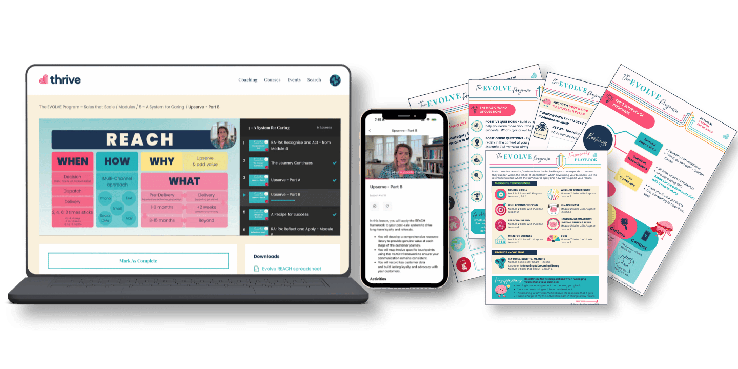 Thrive courses on laptop